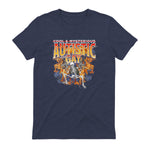 Autism Meme Funny Tism Squelette Autistique et Gay Humour in Heather Navy - back view