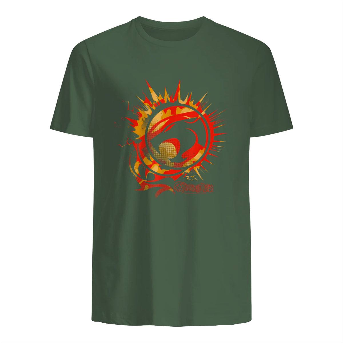 Thundercats Flare Circle Logo T-Shirt in Military Green - back view