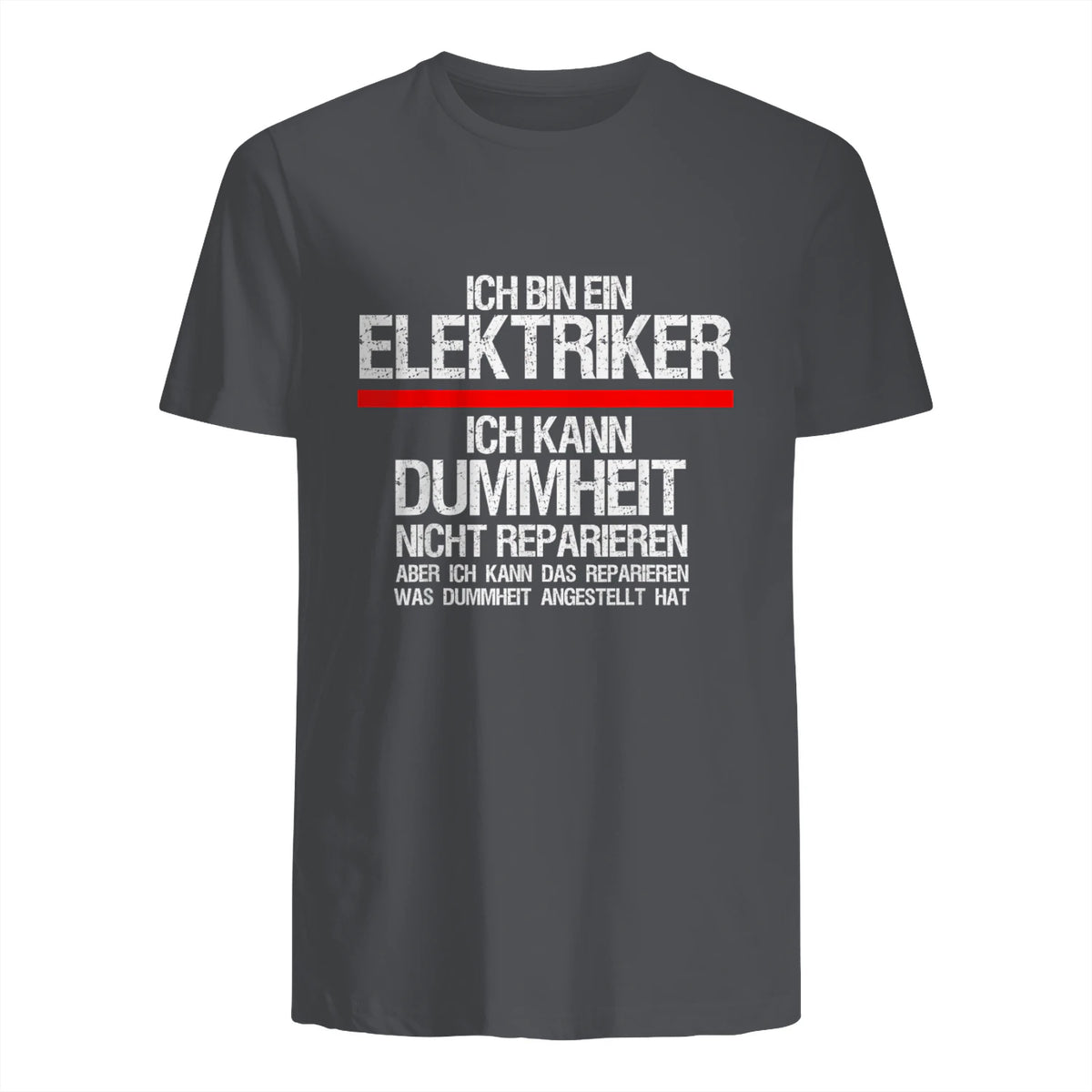 Elektriker Fun Geschenkidee - Herren Schwarz S - Kurzarm - Casual Funny Slogan Electrician in Charcoal - back view