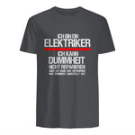Elektriker Fun Geschenkidee - Herren Schwarz S - Kurzarm - Casual Funny Slogan Electrician in Charcoal - back view