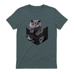 Cat Lovers British Shorthair In Pocket Fun Kitten in Dark Heather - back view