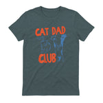 Cat Dad Club Life Is Better with Cats T-Shirt in Dark Heather - back view