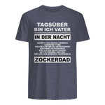 Zockerdad PC Spiele Gaming Zocken Konsole T-Shirt in Heather Navy - back view