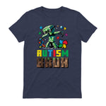 Autism Bruh Dab ASD Awareness Gamer Boys Kids Youth in Heather Navy - back view