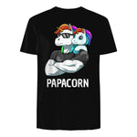 Papacorn Vater Tochter Einhörner in Black - back view
