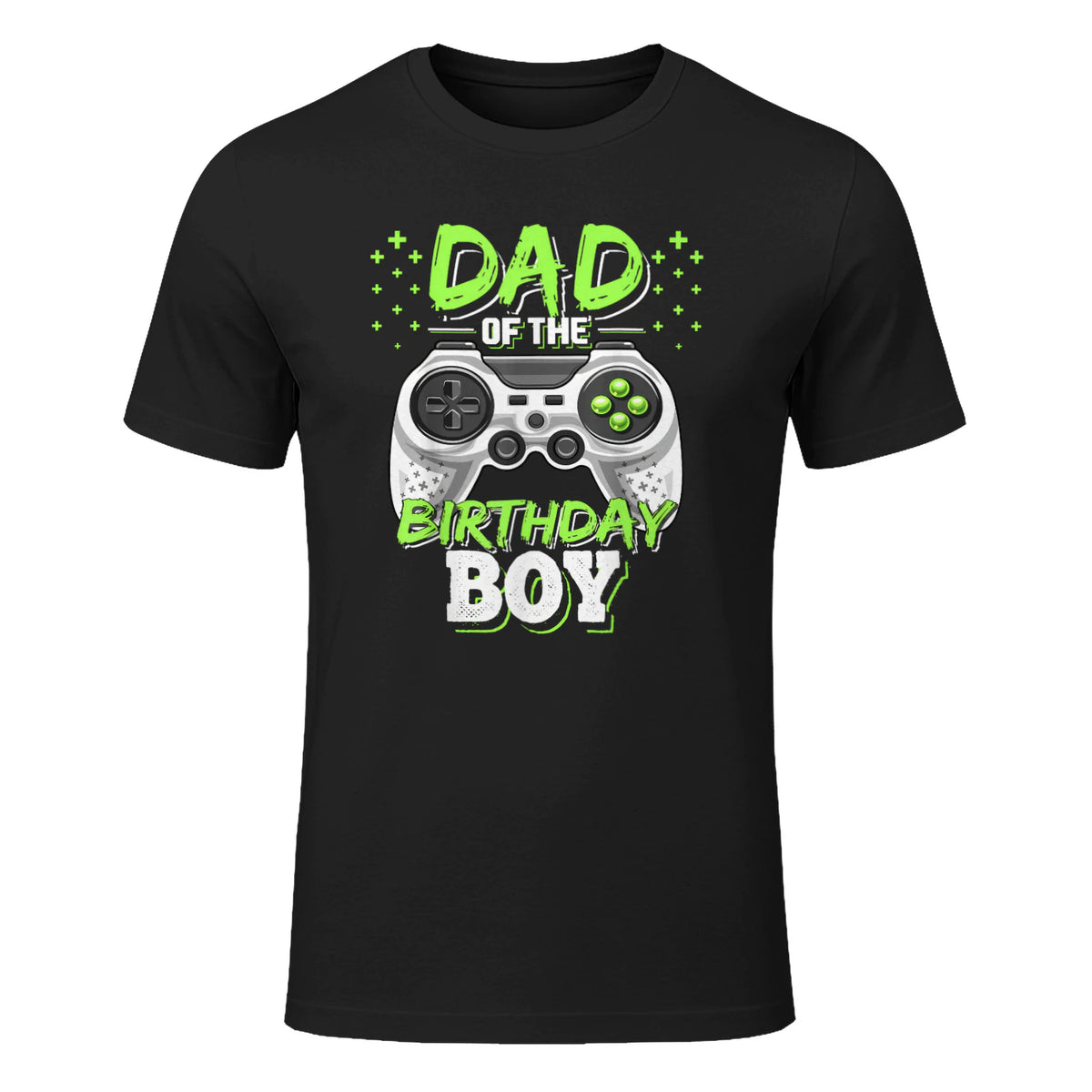Dad of The Birthday Boy Matching Video Gamer Birthday Party in Black - front view