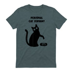 Personal Cat Servant Shirt Funny Black Cat Lover Gift in Dark Heather - back view