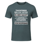 Zockerdad PC Spiele Gaming Zocken Konsole T-Shirt in Dark Heather - front view