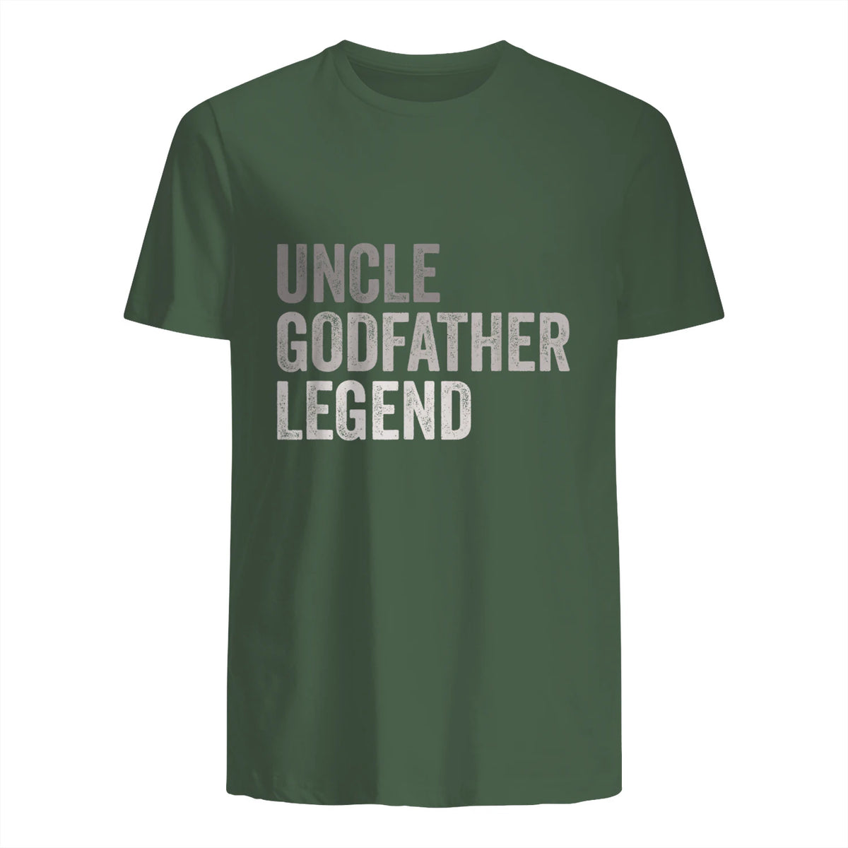 Funny Uncle Godparent Hero Message Uncle Godfather Legend For A Favorite Uncle Family Baptism T-Shirt - Black, Sm in Military Green - back view