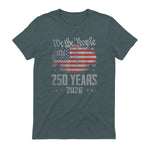 Vintage Anniversary Fourth of July Birthday T-Shirt in Dark Heather - back view