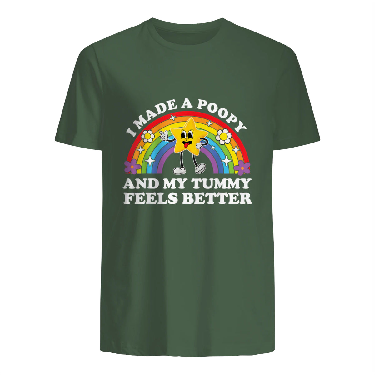 I Made A Poopy Funny Inappropriate Vacation Swap Adult T-Shirt in Military Green - back view