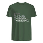 POPS GRANDPA DAD BIRTHDAY Father's Day Funny Men Gift in Military Green - back view