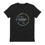 Respect Love Support Autism Awareness Month Women Men in Black - back view