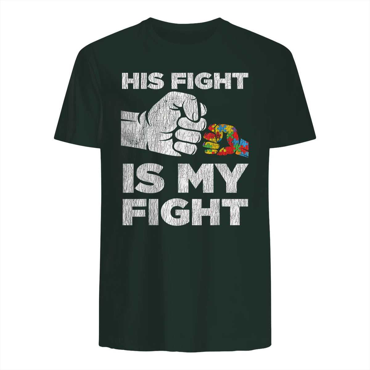 Autism Awareness for Parents of Autistic Kids T-Shirt in Forest Green - back view