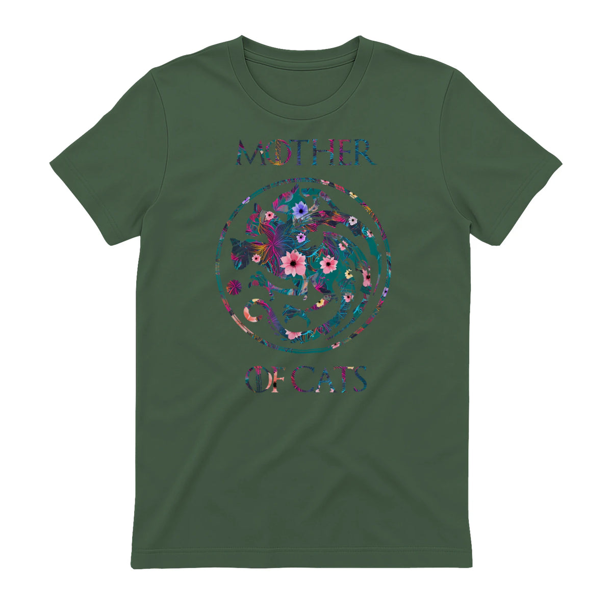 Mother of Cats Shirt T-Shirt in Military Green - back view