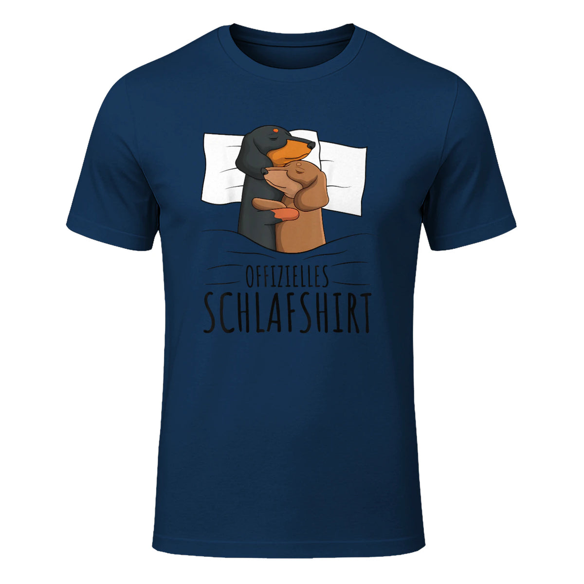 Offizielles Schlafshirt Dackel Hund Dachshund Teckel in Navy - front view