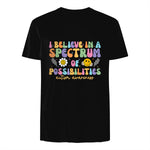 I Believe in A Spectrum of Possibilities Autism Awareness in Black - back view