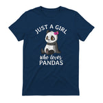 Cute Panda Kawaii Just A Girl Who Loves Pandas Girls in Navy - back view