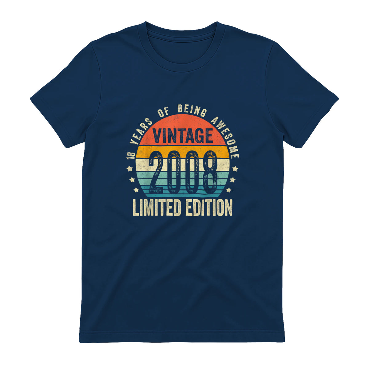 Vintage Eighteenth Birthday T-Shirt in Navy - back view