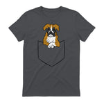 Chien Boxer dans la poche Chien Boxer in Charcoal - back view
