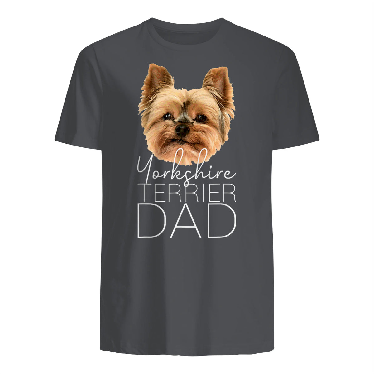 Dog Dad Yorkshire Terrier – Chien Papa in Charcoal - back view