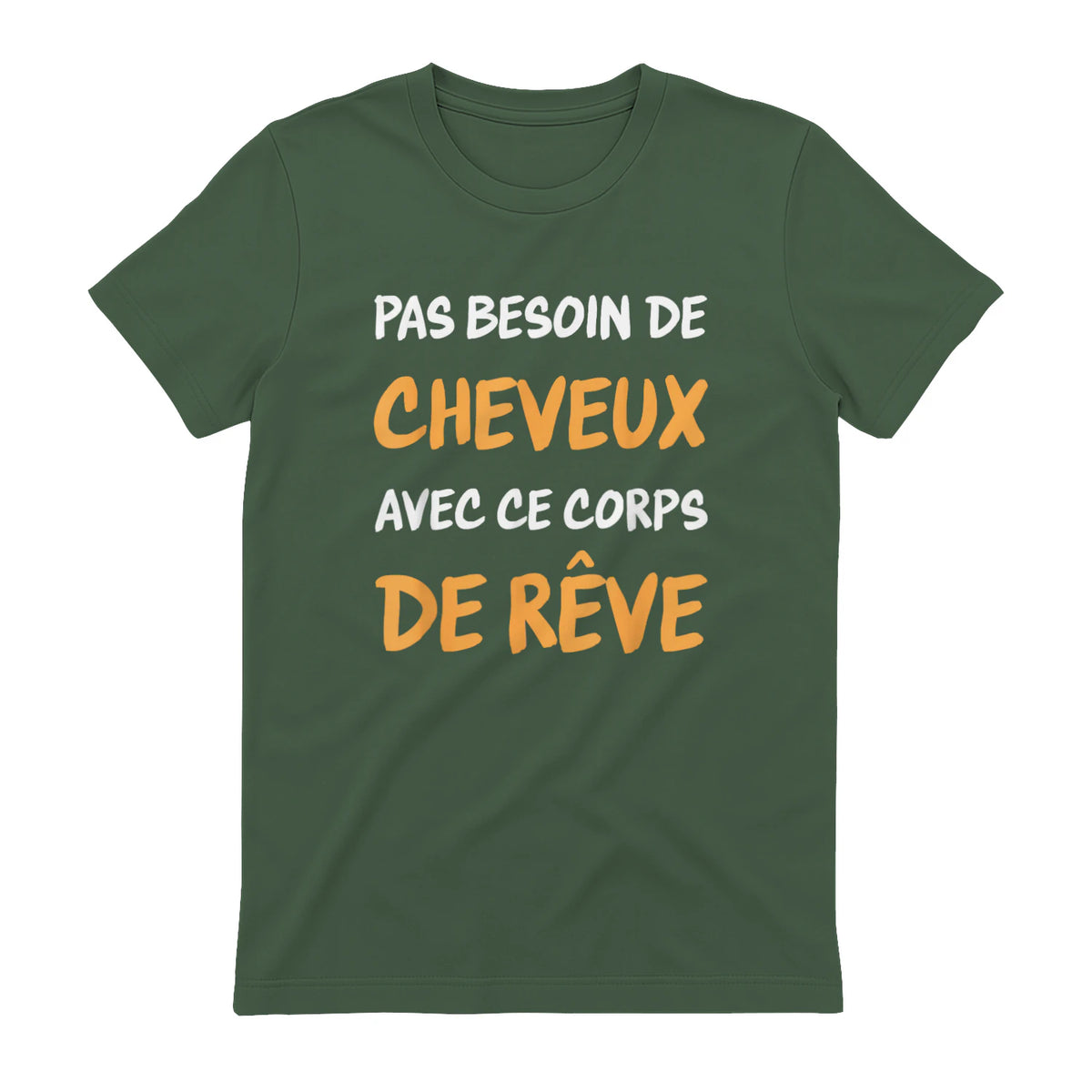 Calvitie Humour Papa Chauve in Military Green - back view