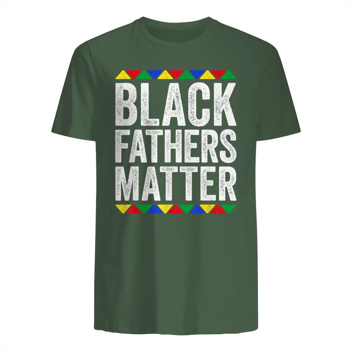 Black Fathers Matter Shirt Black History Month in Military Green - back view