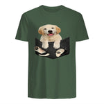 Cadeaux pour les amoureux des chiens Golden in Pocket in Military Green - back view