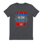 Birthday Boy Dad Spider Web T-Shirt in Charcoal - back view
