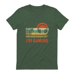 Funny Gamer Gift Headset Can't Hear You I'm Gaming in Military Green - back view