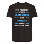 Départ Métier Super Pompier Humour Beau Gosse Pompier in Dark Chocolate - back view