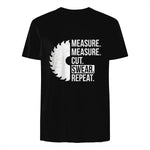 Funny Dad Shirt Measure Cut Swear Handyman Father Day Tshirt in Black - back view