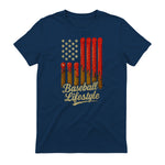 Baseball Lifestyle Apparel Youth Baseball Drip Ice Cream T-Shirt in Navy - back view