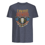 Lynyrd Skynyrd - Americana Steer Skull T-Shirt in Heather Navy - back view