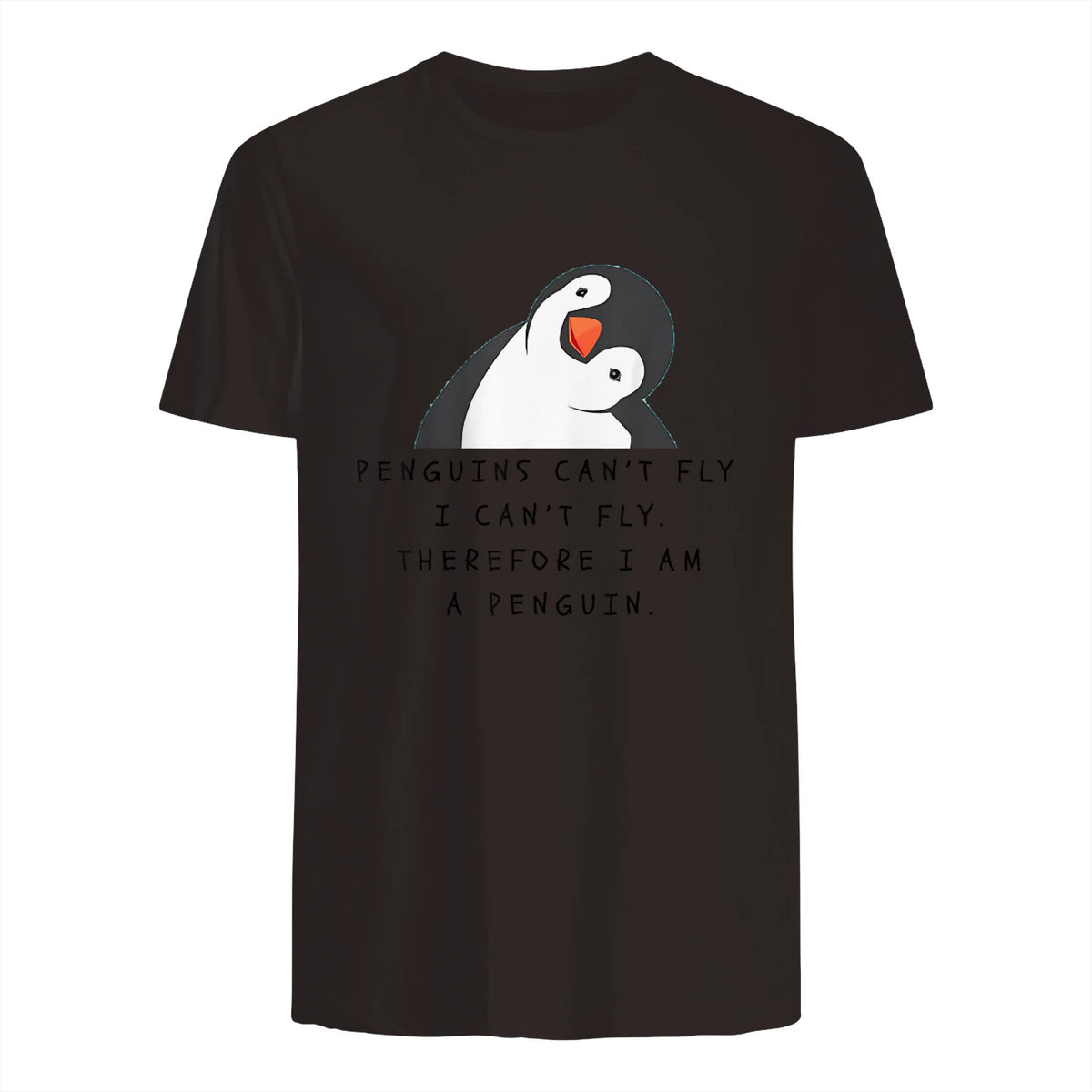 Funny Penguins T-Shirt Women and Chilldren Gift T-Shirt UK in Dark Chocolate - back view