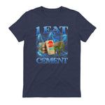 I Eat Cement Funny Cat Meme Internet Memes Funny Memes Gen-Z T-Shirt in Heather Navy - back view