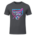 Baseball Drip for Boys Ice Cream Drip Youth Boys Baseball T-Shirt in Charcoal - front view