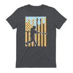 Baseball Drip Boys Dripping Ice Cream Baseball American Flag T-Shirt in Charcoal - back view