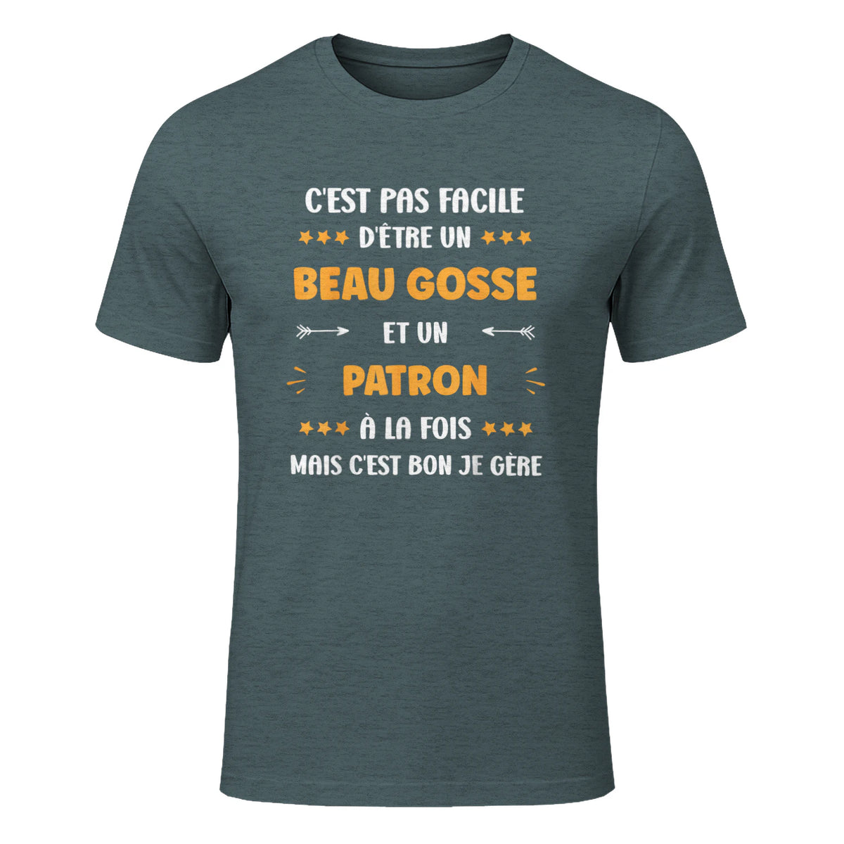 Départ Métier Super Patron Humour Beau Gosse Patron in Dark Heather - front view