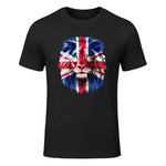 Union Jack UK Flag Lion Face Great Britain Union Jack Flag in Black - front view