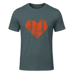 US State San Francisco Baseball Vintage Heart T-Shirt in Dark Heather - front view