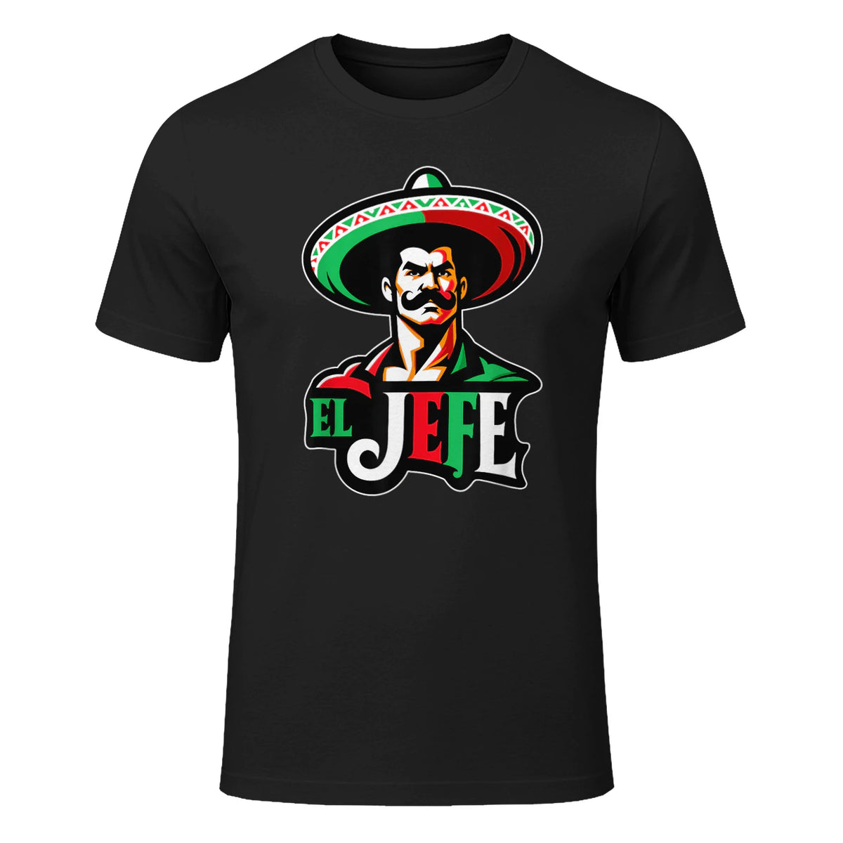 El Jefe Le Patron En Espagnol Drôle Phrase Mexicaine in Black - front view