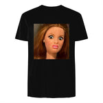 Funny Doll Face Meme Expression Hilarious Sarcastic in Black - back view