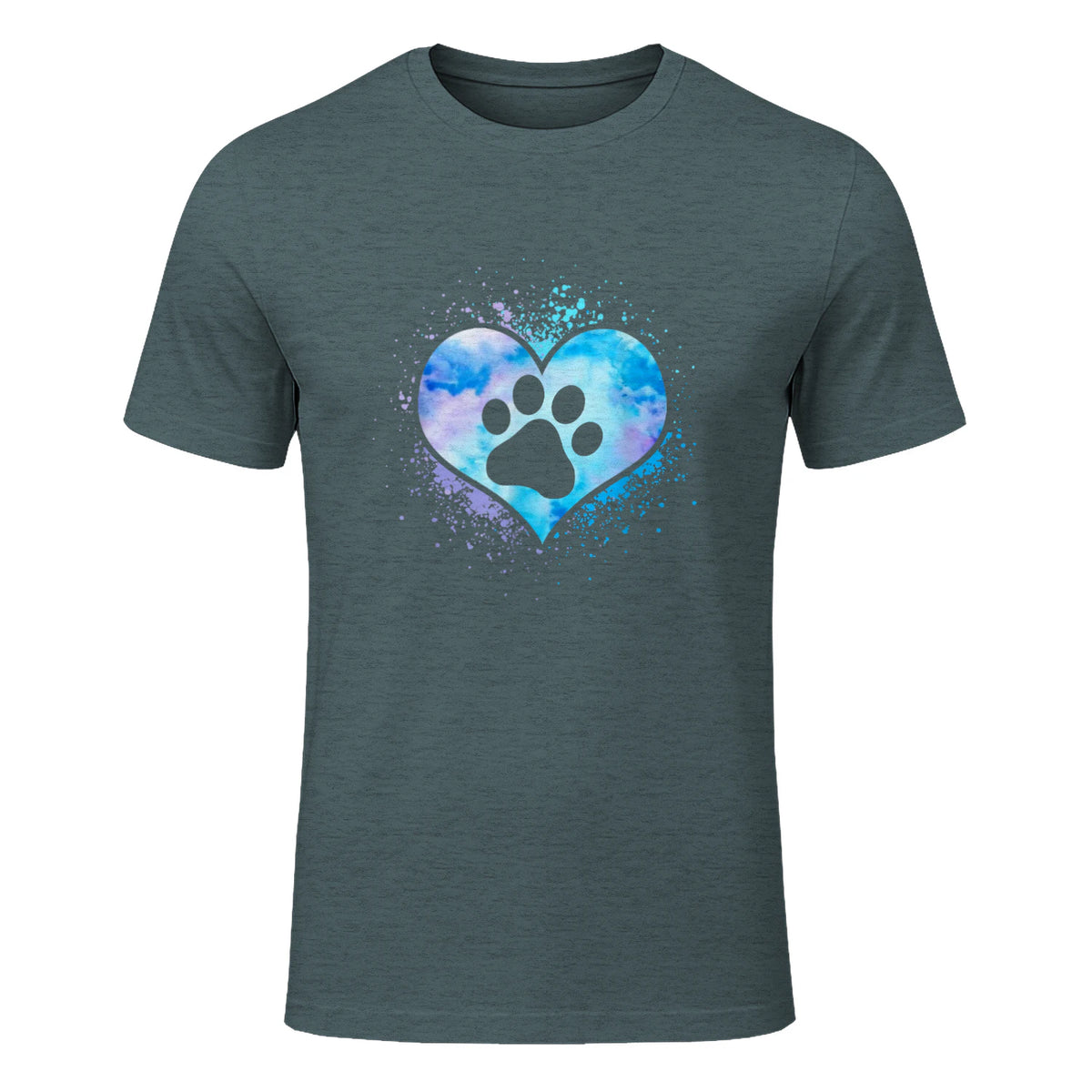 chien patte dans le coeur chien amoureux animal de compagnie in Dark Heather - front view