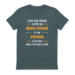 Départ Métier Super Patron Humour Beau Gosse Patron in Dark Heather - back view