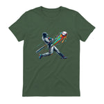 Baseball Player Drip T-Shirt in Military Green - back view