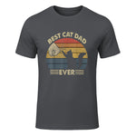 Best Cat Dad Ever T-Shirt in Charcoal - front view