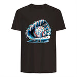 Baseball Drip Ice Cream Sprinkles Baseball Glove T-Shirt in Dark Chocolate - back view
