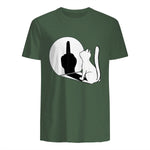 Chat Majeur drôle avec Doigt d'honneur in Military Green - back view