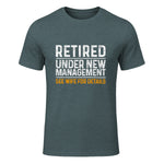 Funny Retirement Party Men's T-Shirt - Dad Humor, Classic Fit, Short Sleeve - Black in Dark Heather - front view